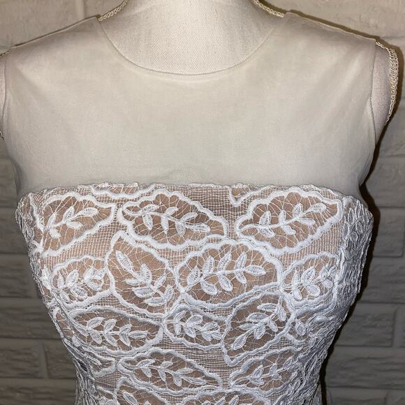 Dress the Population Tegan Illusion Mesh Embroidered Lace Cocktail Dress NEW S - Picture 3 of 13